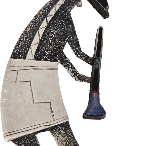Native Amercan Michael Little Elk Sterling Silver Kokopelli Pin/Pendant #20837 - Picture 5 of 10